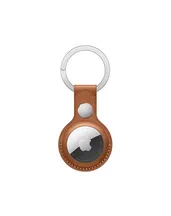 Apple Airtag Leather Key Ring Saddle Brown