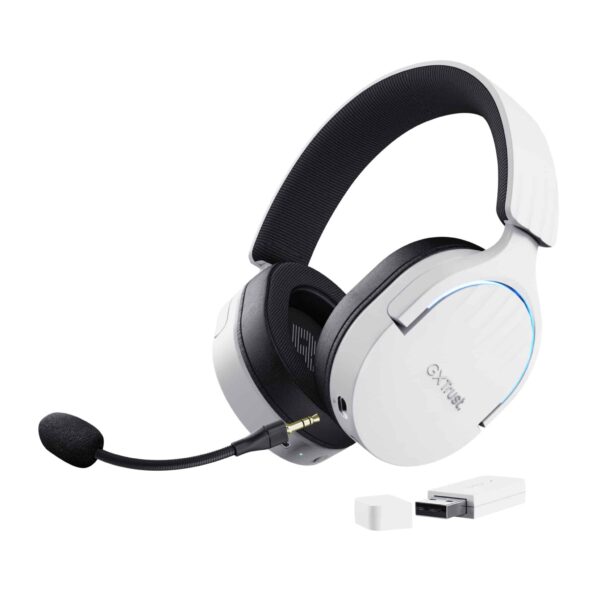 Trust Trust GXT 491W FAYZO Headset Kabel & trådløs Spil USB Type-C Bluetooth Sort, Hvid - Byens-IT