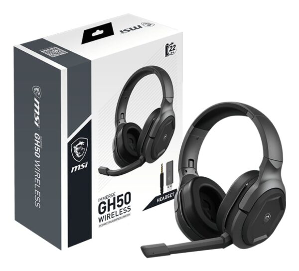 MSI MSI Immerse GH50 Wireless Headset Kabel & trådløs Spil USB Type-A Sort - Byens-IT