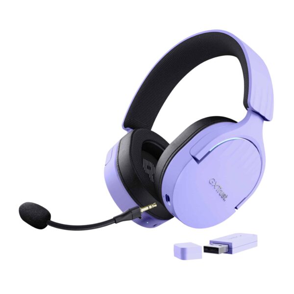 Trust Trust GXT 491P FAYZO Headset Kabel & trådløs Spil USB Type-A Bluetooth Sort, Lilla - Byens-IT