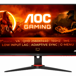 Gaming Skærm  AOC Q27G2E/BK • 27" • QHD 155Hz • VA Panel  FreeSync og Lavt Input Lag - AOC