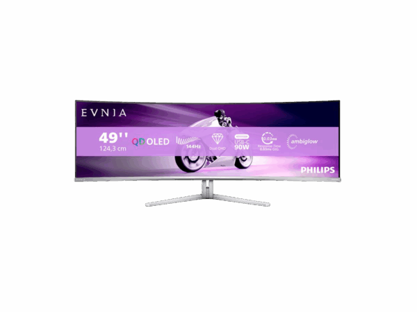 Gaming Skærm  Philips Evnia 8000 • 49" QD-OLED • 144Hz • Dual QHD  SuperWide & HDR TrueBlack - Philips