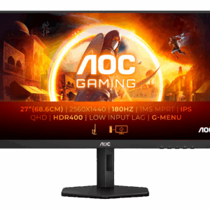 Gaming Skærm  AOC Q27G4X • 27" IPS • QHD 180Hz HDR  Hurtig & Buet til Esport - AOC