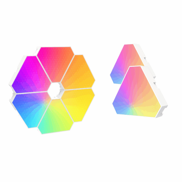 Visual TriLight  8 stk. LED RGB Trekant Væglampe, Smart App-styring (Tuya) - Nordic Visual