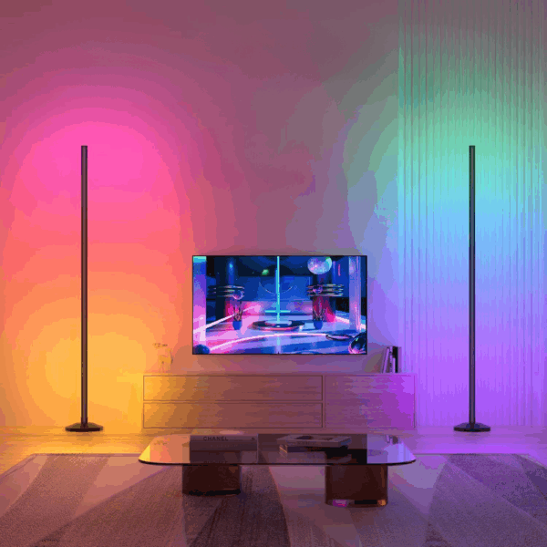 Visual RGB Gulvlampe  145 cm stemningslys med appstyring og flerfarvet effekt - Nordic Visual