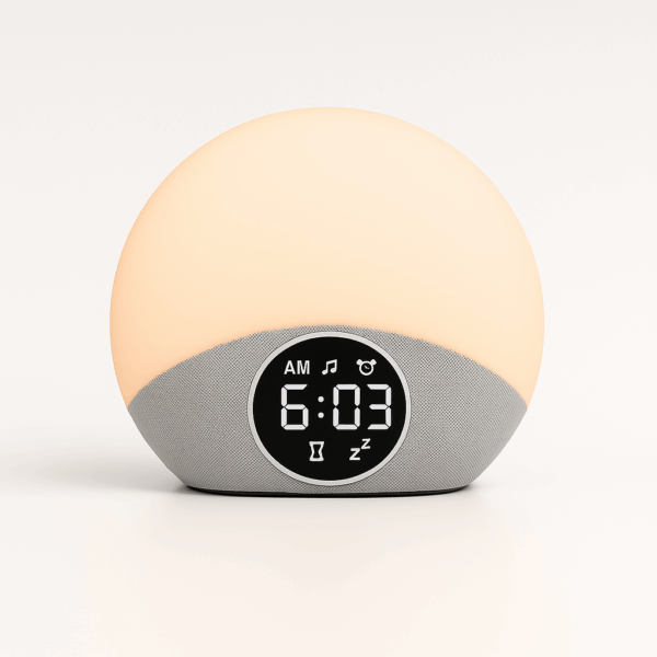 Visual Wake-Up Light - Lysterapi vækkeur med white noise - NordicVisual.dk