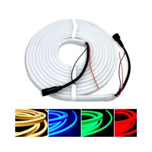 5m 16W/m RGB+WW Neon flex strip - 24V DC, IP65, 72 LED pr. m, Kan deles hver 10cm