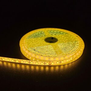 5m 10W/m Gul LED strip - 24V DC, IP65, 120 LED pr. meter - Kulør : Gul