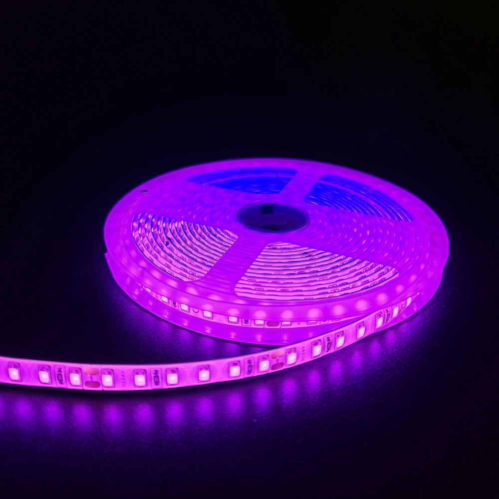5m 10W/m Pink LED strip - 24V DC, IP65, 120 LED pr. meter - Kulør : Pink