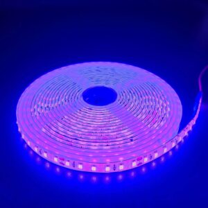 5m 10W/m Lilla LED strip - 24V DC, IP65, 120 LED pr. meter - Kulør : Lilla