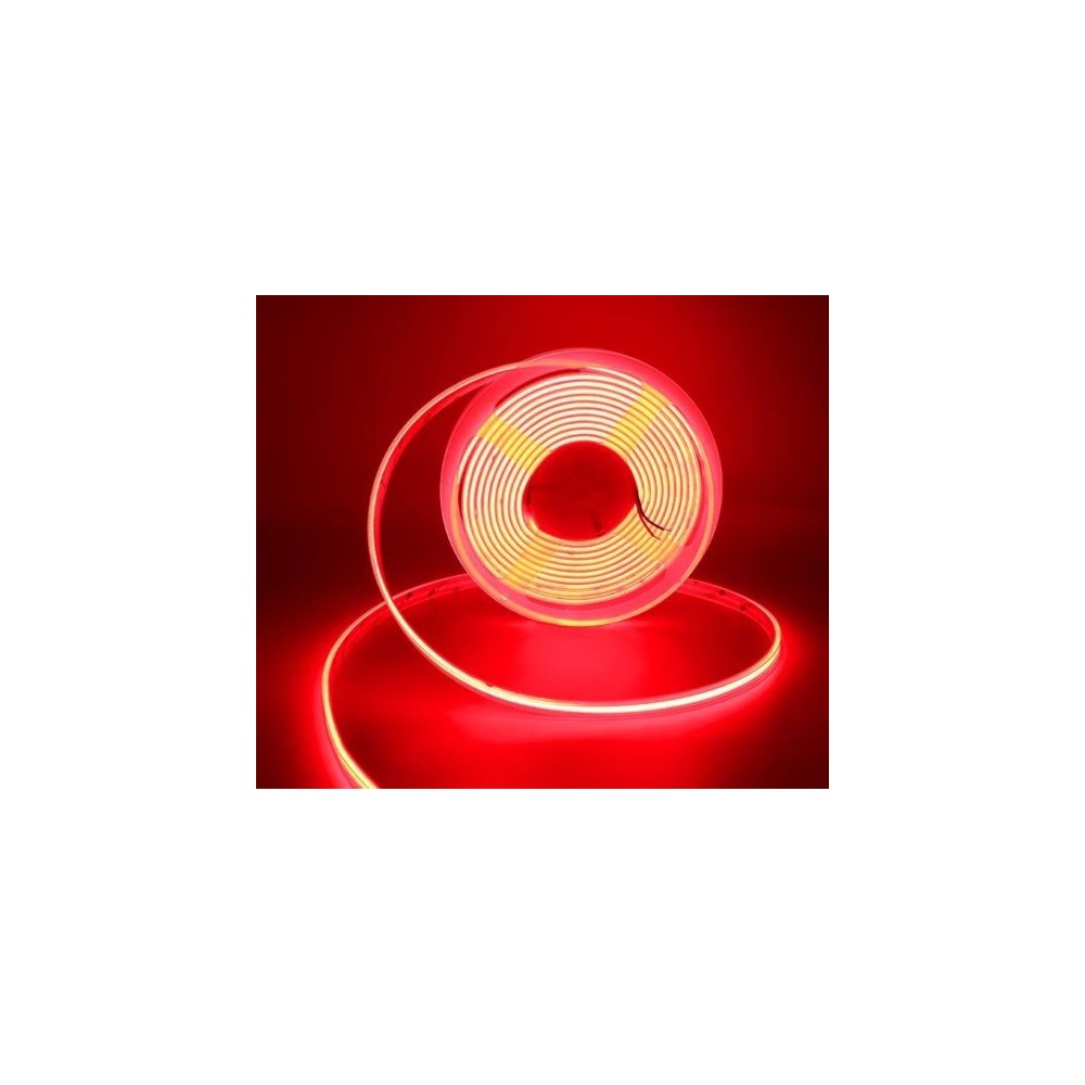 5m 10W/m Rød COB-LED strip - 24V DC, IP67, 320 LED pr. meter, COB LED - Kulør : Rød