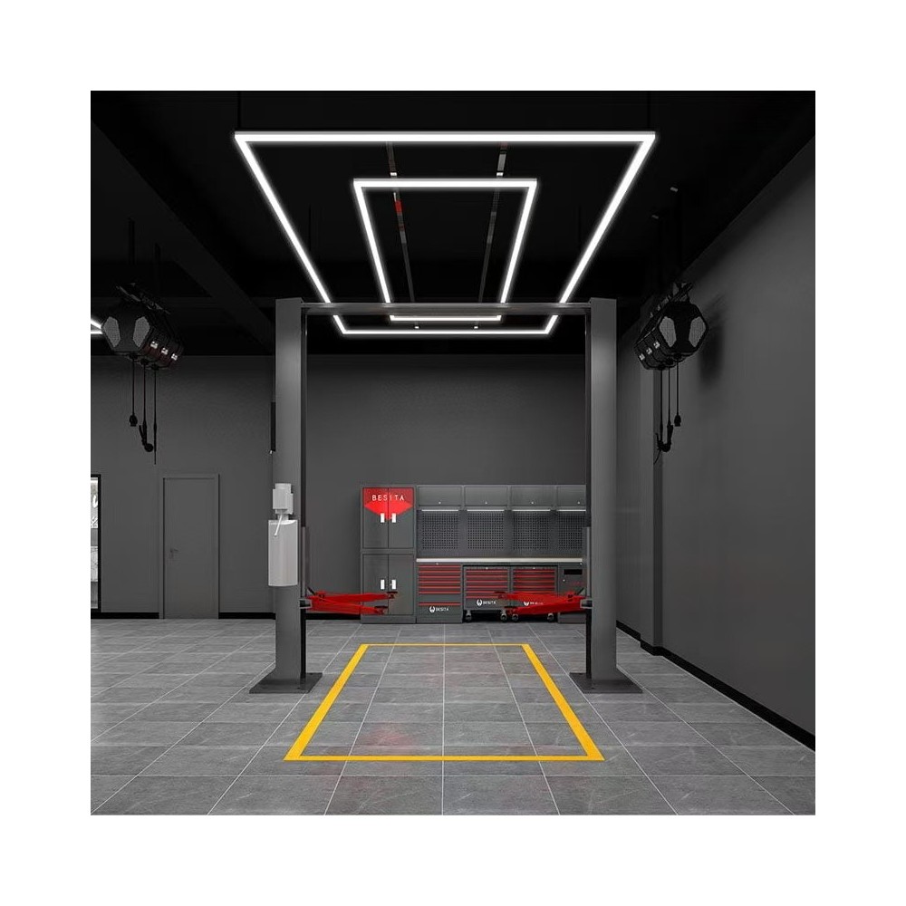 288W RA95 Lysgitter LED 2 rammer komplet sæt Hexagon - Inkl. strømtilslutning - Dæmpbar : Ikke dæmpbar, Kulør : Neutral