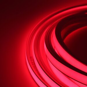 5m AnyCut Neon Flex 10x10 Rød LED strip - 8W/m, 12V, Ingen klippeafstand - Kulør : Rød