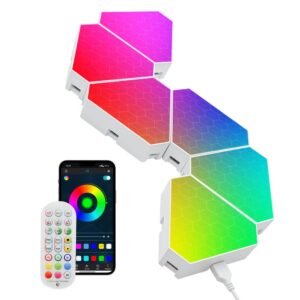 RGBIC Hexagon Tri Panels sæt 10 stk. - fjernbetjening, app styring, væglys