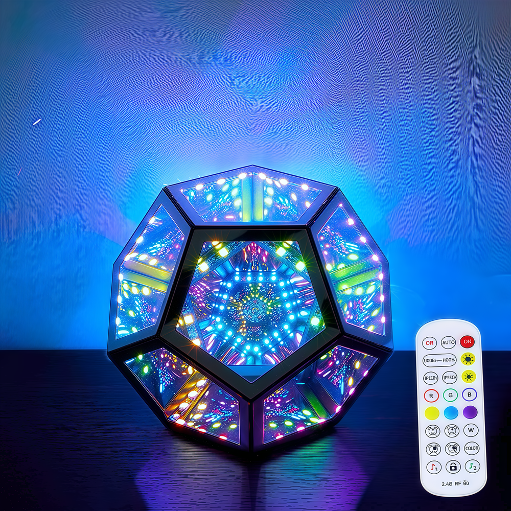 Infinity mirror light - RGBW, 9W, USB tilslutning, inkl. fjernbetjening