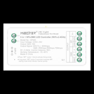 5i1 løbelys DMX+SPI+WIFI strip controller - RF, 12V/24V, RGB+CCT