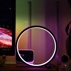 Slim Cirkel RGBIC lampe - Hvid, Ø20cm, Bluetooth, 5V USB