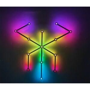 Hexa-Light RGBIC Sort komplet sæt - 9 lysskinner, vægmonteret, Bluetooth app, USB