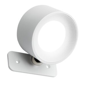 4,5W Genopladelig væglampe CCT - IP20, Rund, Hvid, 360° roterbar, inkl. lyskilde og fjernbetjening - Dæmpbar : Dæmper indbygget, Kulør : 3-i-1