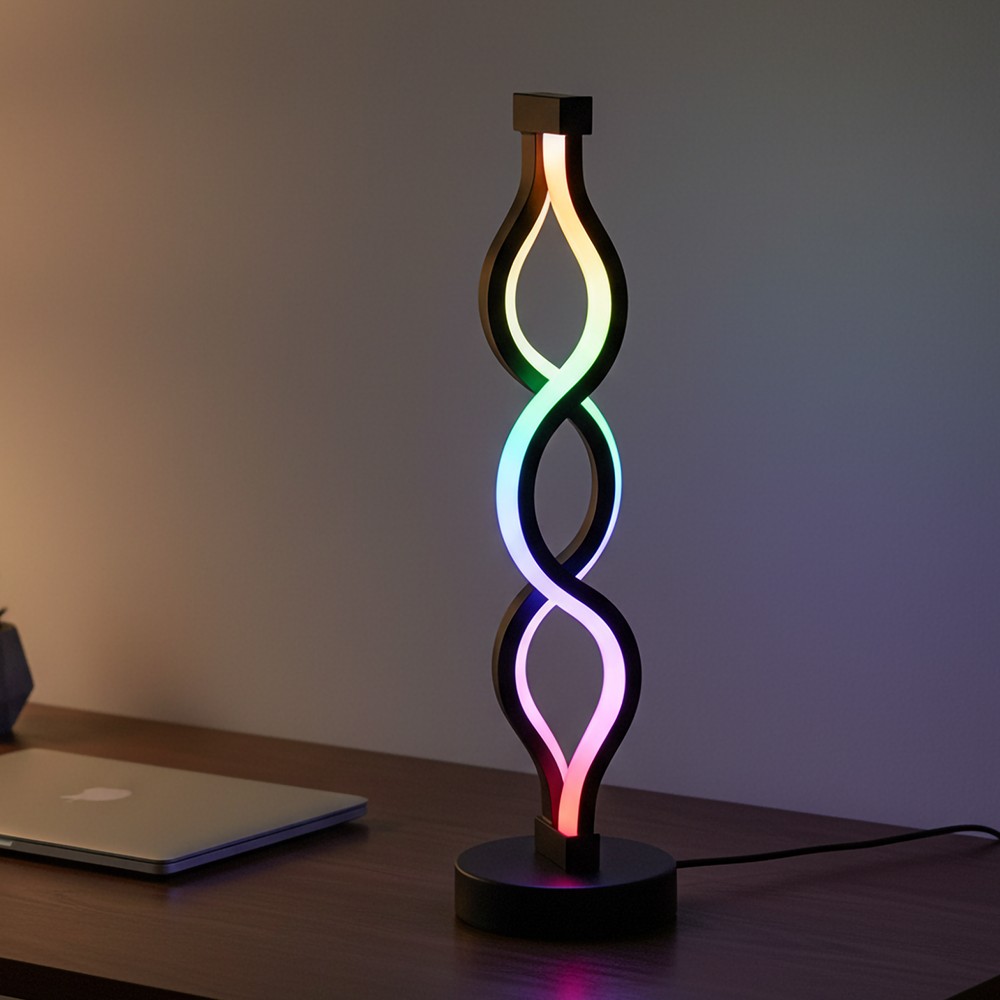 Spiral RGBIC lampe - 35cm, Bluetooth, 5V USB