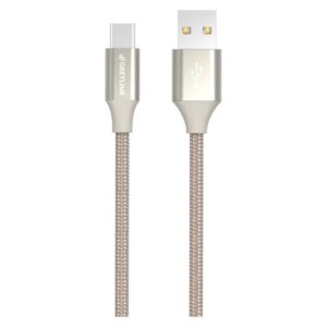 GreyLime Braided USB-A til USB-C Kabel Beige 1 m - GreyLime