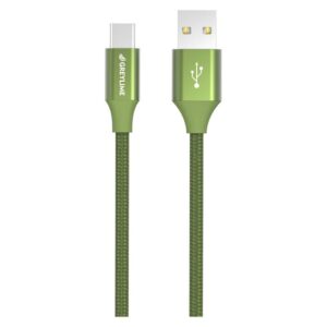 GreyLime Braided USB-A til USB-C Kabel Grøn 1 m - GreyLime