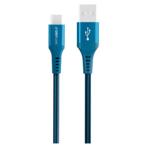 GreyLime Braided USB-A til USB-C Kabel Blå, 3 m - GreyLime