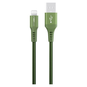 GreyLime Braided USB-A til Lightning Kabel Grøn, 0,5 m - GreyLime