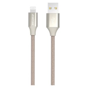GreyLime Braided USB-A til MFi Lightning Kabel Beige 2 m - GreyLime