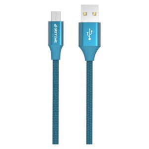 GreyLime Braided USB-A til Micro USB Kabel Blå 1m - GreyLime