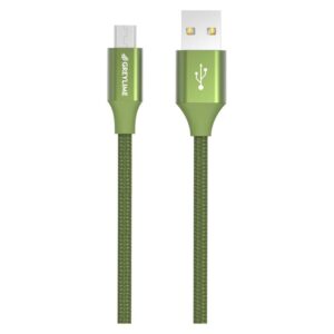 GreyLime Braided USB-A til Micro USB Kabel Grøn 1m - GreyLime