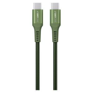 GreyLime Braided USB-C til USB-C 60W Kabel Grøn, 0,5 m - GreyLime