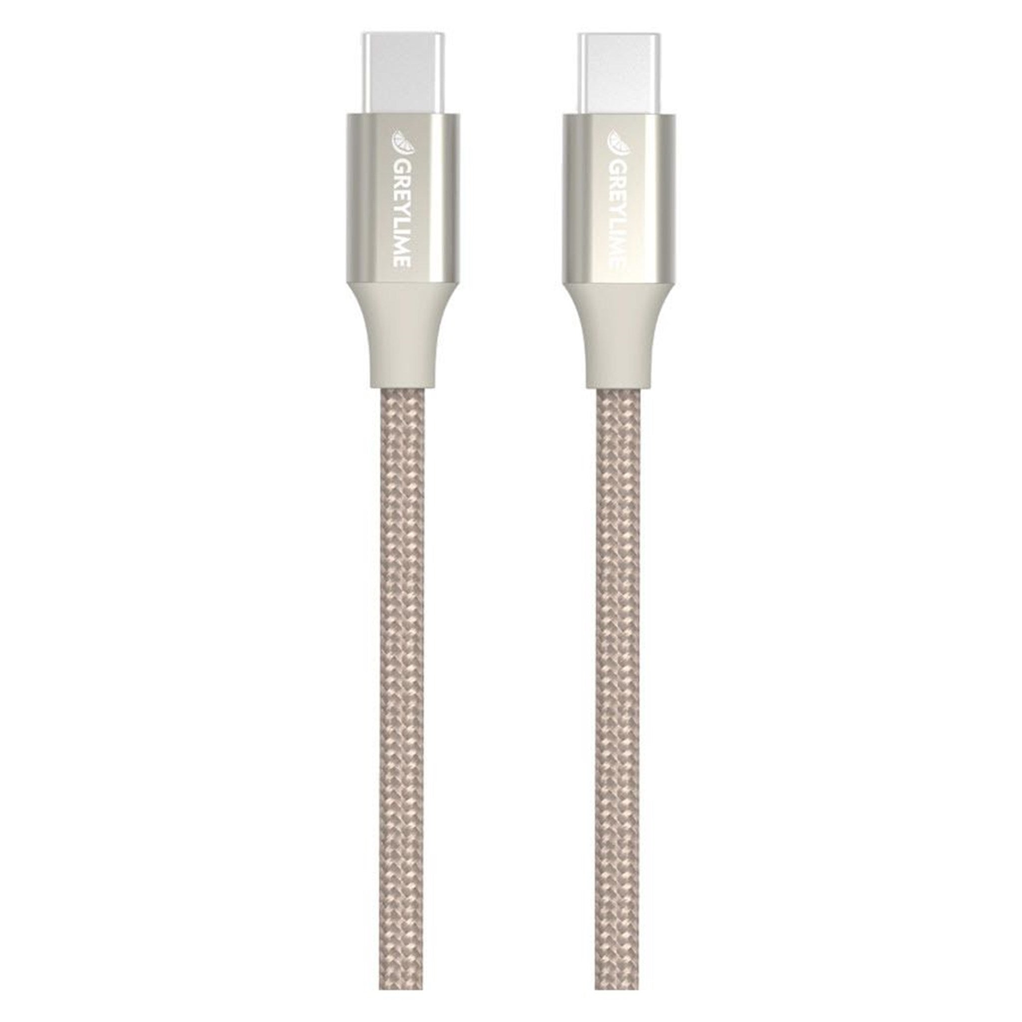 GreyLime Braided USB-C til USB-C 60W Kabel Beige 1 m - GreyLime