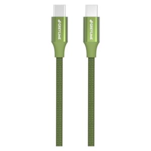 GreyLime Braided USB-C til USB-C 60W Kabel Grøn 1 m - GreyLime