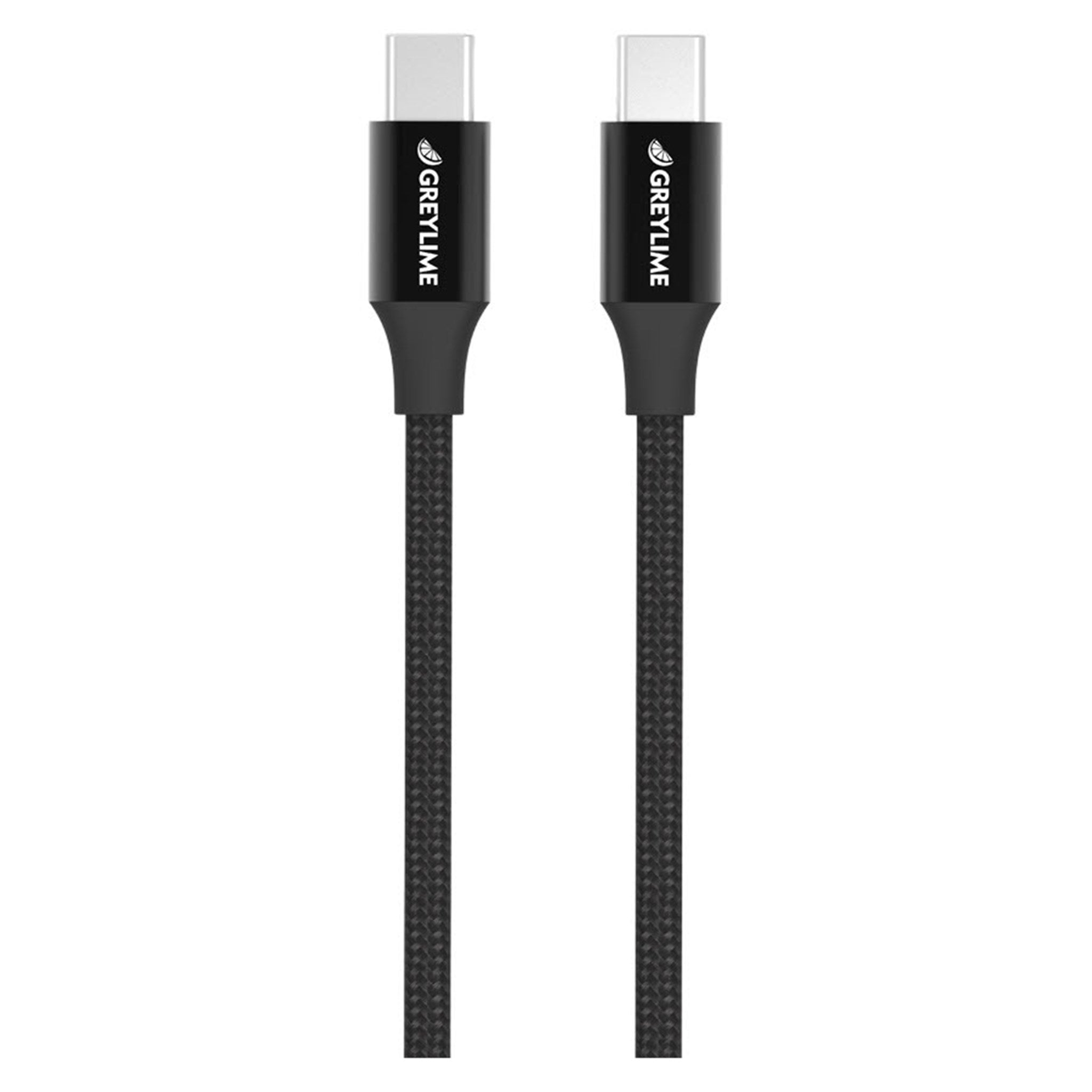 GreyLime Braided USB-C til USB-C 60W Kabel Sort 1 m - GreyLime