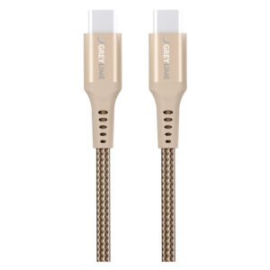 GreyLime Braided USB-C til USB-C 60W Kabel Beige, 3 m - GreyLime