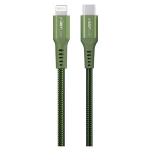 GreyLime Braided USB-C til Lightning Kabel Grøn, 0,5 m - GreyLime