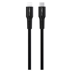 GreyLime Braided USB-C til Lightning Kabel Sort, 0,5 m - GreyLime