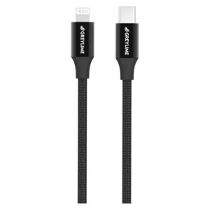 GreyLime Braided USB-C til MFi Lightning Kabel Sort 2 m - GreyLime